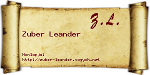 Zuber Leander névjegykártya